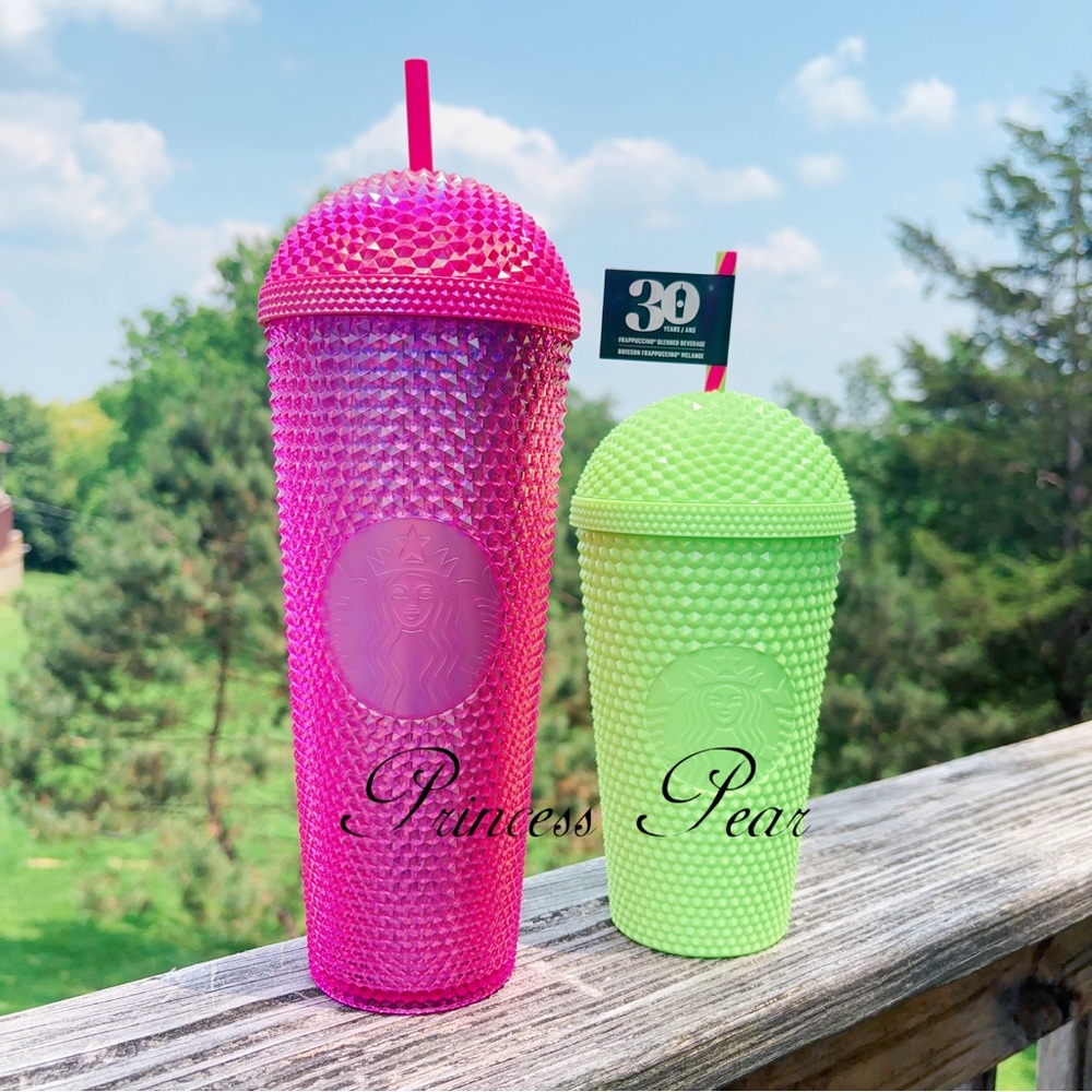 Starbucks pink venti Studded 24 oz  Dome & grande mint dome 16 oz Tumbler Combo